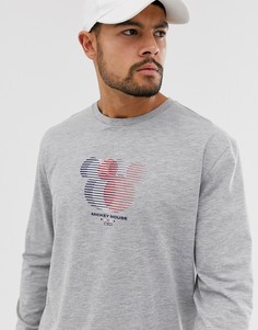 Свободная футболка с длинным рукавом и принтом ASOS DESIGN Disney-Серый