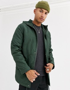 Зеленая парка с флисовой подкладкой ASOS DESIGN-Зеленый