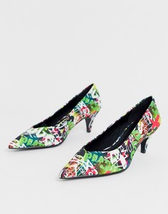 Туфли-лодочки на каблуке-рюмочке с принтом ASOS DESIGN - Sensation-Мульти