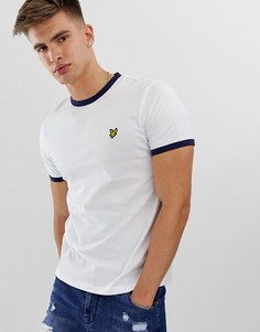 Белая футболка с контрастной отделкой и логотипом Lyle & Scott-Белый