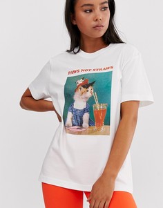 Футболка из органического хлопка с принтом New Girl Order-Белый
