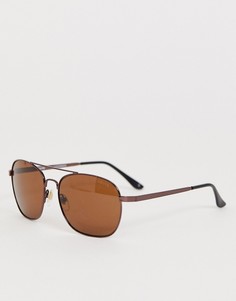 Темно-коричневые солнцезащитные очки-авиаторы с поляризованными стеклами Levis-Коричневый Levis®