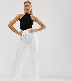 Белые расклешенные брюки с люверсами на поясе Missguided-Белый
