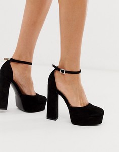 Черные туфли на платформе и блочном каблуке Steve Madden-Черный