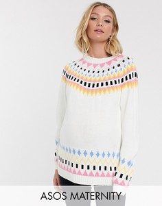 Джемпер с узором Фэйр-Айл ASOS DESIGN Maternity-Мульти