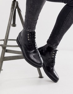 Черные блестящие ботинки на шнуровке H By Hudson Battle-Черный