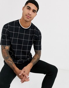 Черная футболка в клетку Topman-Черный