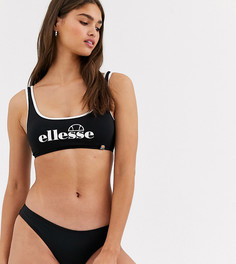 Эксклюзивный черный бикини кроп-топ с логотипом ellesse