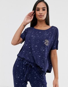Темно-синий пижамный топ Hunkemoller Moon Child