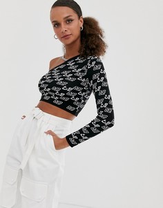 Джемпер на одно плечо ASOS DESIGN-Мульти