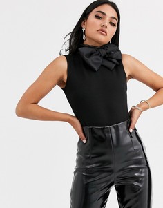 Черное боди с бантиком River Island-Черный