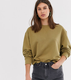 Укороченный oversize-свитшот цвета зеленого хаки Weekday-Зеленый