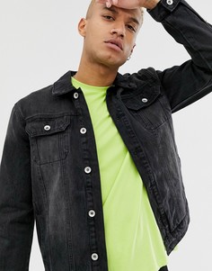 Черная джинсовая куртка Topman-Черный