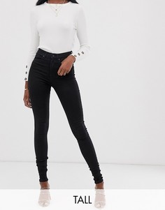 Черные джинсы скинни с завышенной талией Vero Moda Tall-Черный