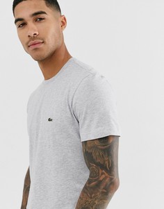 Серая футболка с логотипом Lacoste-Серый