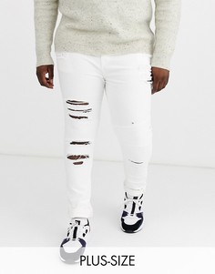 Белые байкерские джинсы супероблегающего кроя ASOS DESIGN Plus-Белый