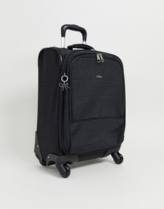 Черная сумка-чемодан с серебристой подвеской обезьянкой Kipling-Черный