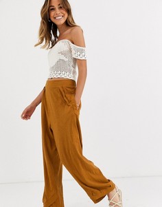 Свободные брюки Free People Breezin By-Золотой