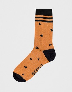 Носки с узором в виде сердечек Gestuz Lova-Оранжевый