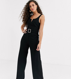 Черный комбинезон с v-образным вырезом River Island Petite