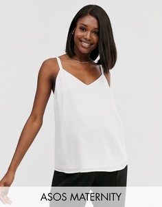 Свободный топ на бретелях ASOS DESIGN Maternity - eco-Белый