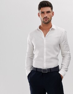 Строгая фактурная белая рубашка Topman premium-Белый
