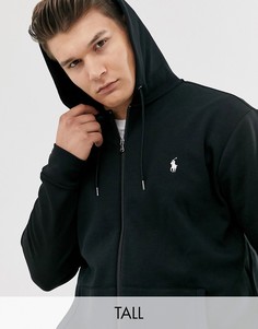 Черный худи с молнией и логотипом Polo Ralph Lauren Big & Tall