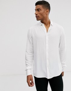 Белая вискозная рубашка классического кроя ASOS DESIGN-Белый