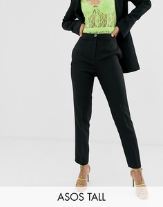 Брюки узкого кроя ASOS DESIGN Tall-Черный