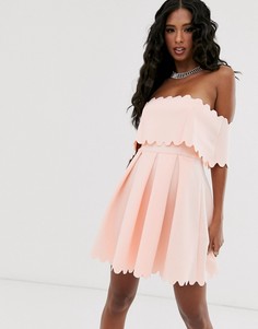 Короткое приталенное платье ASOS DESIGN-Розовый