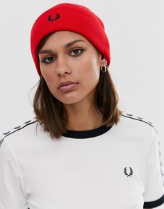 Шапка-бини из мериносовой шерсти Fred Perry-Красный