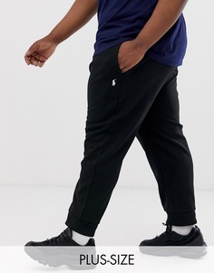 Черные джоггеры с логотипом и кромкой манжетом Polo Ralph Lauren - Big & Tall-Черный