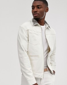 Белая куртка со змеиным принтом на воротнике Jack & Jones Premium-Белый
