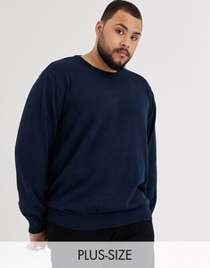 Темно-синий трикотажный джемпер с круглым вырезом Jack & Jones Essentials