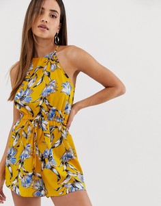 Ромпер с цветочным принтом AX Paris-Желтый