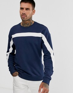 Свитшот с полосками Only & Sons-Темно-синий