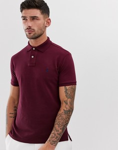 Бордовое поло зауженного кроя из ткани пике Polo Ralph Lauren-Красный