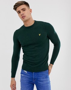 Темно-зеленый джемпер из мериносовой шерсти с круглым вырезом Lyle & Scott