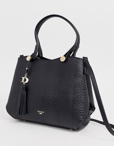 Черная сумка-тоут с эффектом змеиной кожи Dune-Мульти
