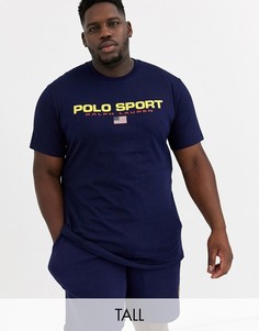 Темно-синяя футболка с логотипом Polo Ralph Lauren Big & Tall-Темно-синий