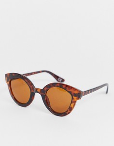 Круглые солнцезащитные очки в черепаховой оправе Jeepers Peepers-Коричневый