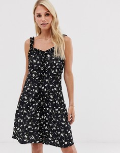 Платье мини с цветочным принтом и оборкой Vila-Мульти