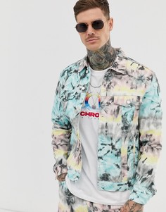 Джинсовая куртка с принтом тай-дай Bershka-Мульти