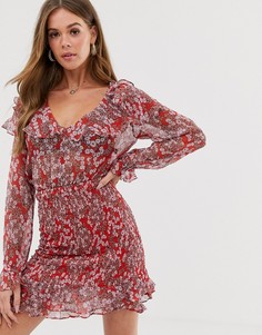 Платье мини с цветочным принтом Stevie May-Красный