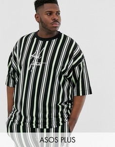 Oversize-футболка с полосками из комплекта ASOS DESIGN Plus-Мульти