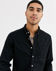 Эластичная джинсовая рубашка черного цвета из органического хлопка ASOS DESIGN-Черный