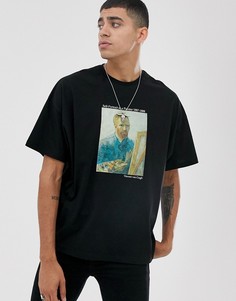 Oversize-футболка с принтом ASOS DESIGN-Черный