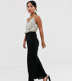 Широкие брюки ASOS DESIGN Petite-Черный