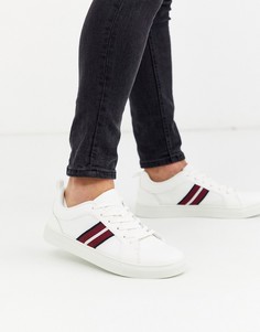 Белые кроссовки с красными полосками Burton Menswear-Белый