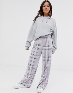 Широкие жаккардовые брюки в клетку ASOS DESIGN-Мульти